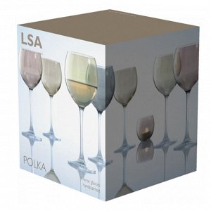 Набор бокалов для вина Polka, 400 мл, разноцветный, 4 шт.