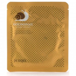 Petitfee Гидрогелевая маска с золотом и улиточным Gold & Snail Hydrogel Mask Pack , 1шт30мл