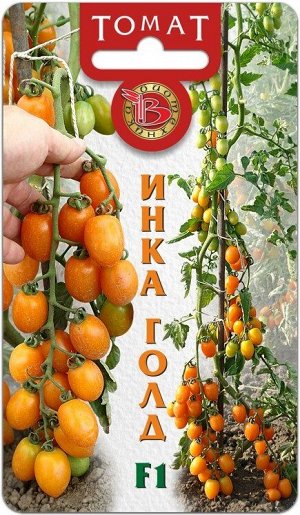 Томат Инка Голд F1 8 шт.Особенность гибрида – формирование огромных кистей красивых, овальных плодов оранжевого цвета.