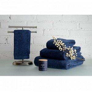 Полотенце банное темно-синего цвета из коллекции Essential, 90х150 см