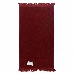 Полотенце для рук декоративное с бахромой бордового цвета Essential, 50х90 см