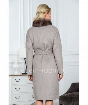 Пальто из шерсти украшенное мехом песцаАртикул: G-2308-105-SR-P