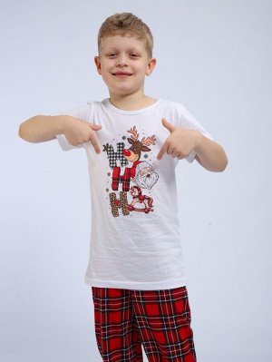 Пижама детская, модель 328, трикотаж (Новый год)