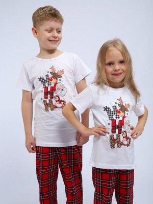 Пижама детская, модель 328, трикотаж (Новый год)
