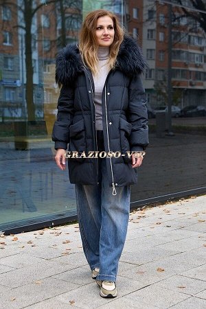 Зимняя куртка - пуховик черного цвета. НОВИНКА!