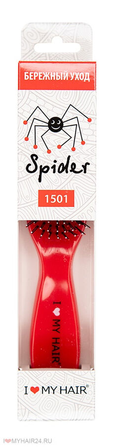 Парикмахерская щетка I LOVE MY HAIR "Spider" 1501 красная глянцевая M