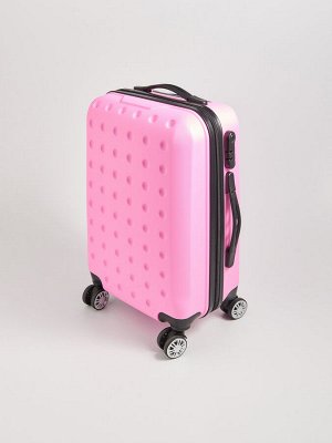Розовый чемодан на колесах