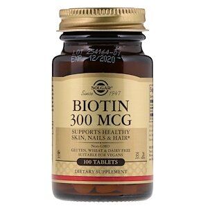 Solgar, Биотин, 300 мкг, 100 таблеток