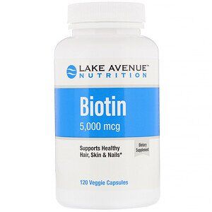 Lake Avenue Nutrition, Биотин, 5000 мкг, 120 растительных капсул