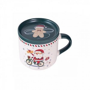 Кружка Domenik Santa Bike 400 мл, фарфоровая,