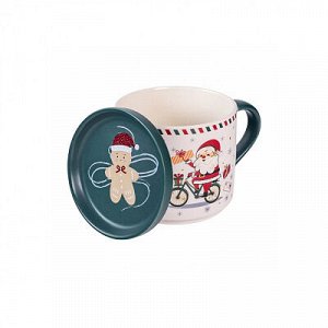 Кружка Domenik Santa Bike 400 мл, фарфоровая,