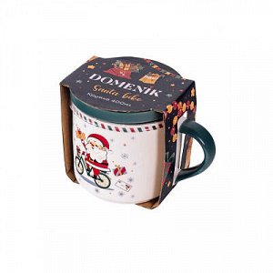 Кружка Domenik Santa Bike 400 мл, фарфоровая,