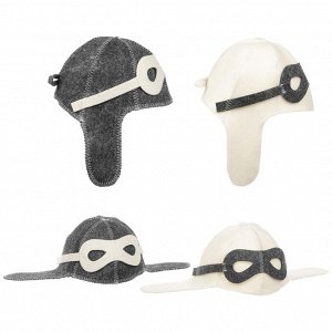 Шапка банная "Летчик" 30%шерсть, 70%полиэфир, GC Design