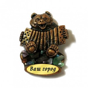 Магнит Медведь с гармонью малый, 12151