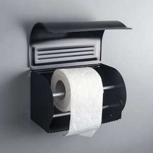 Держатель для туалетной бумаги на два рулона 20,5?12,5?12 см, цвет чёрный