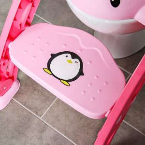 Сиденье на унитаз "Пингвин", цвет розовый