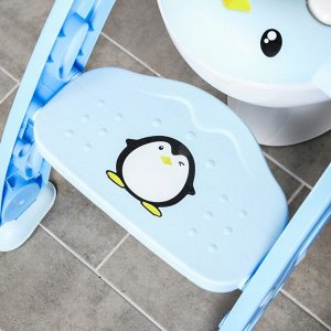 Детская накладка - сиденье на унитаз «Пингвин», цвет голубой