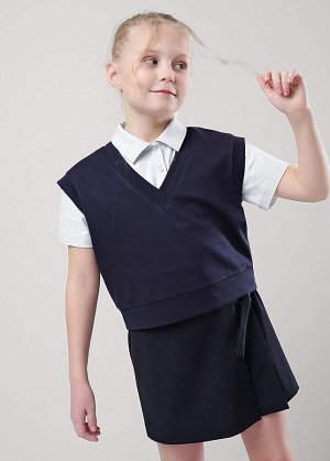 Жилет. Цвет: т.синий