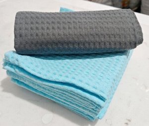 Полотенце кухонное вафельное 40х60 с петелькой (темно-серое)