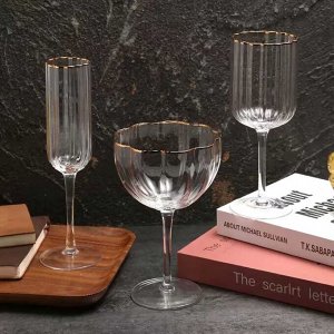 Набор бокалов для вина 6 шт, 300 мл, стекло, FLOWERS