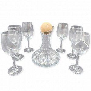 Набор 7 предметов, декантер 1000 мл., бокал 285 мл., стекло, индив.упак