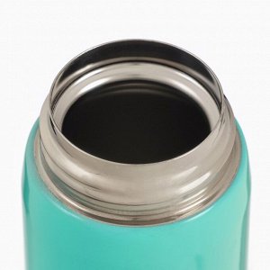 Термос Мастер К «Топ», 500 мл, 6.3x24.5 см, сохраняет тепло 8 ч, нержавеющая сталь, бирюзовый