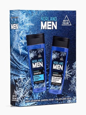 Подарочный набор мужской Norland Men Ice Freshness, гель для душа 250 мл, шампунь 250 мл