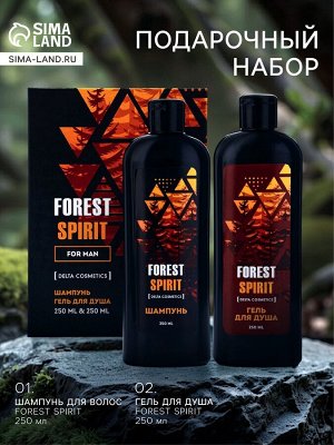 Подарочный набор мужской FOREST SPIRIT, гель для душа 250 мл, шампунь 250 мл