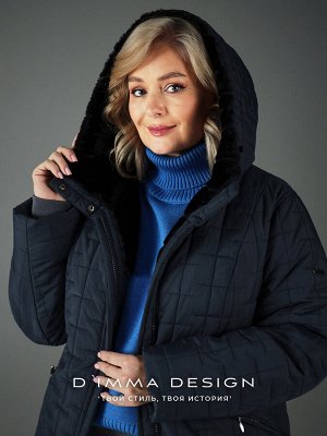 Пальто. Цвет: Серо-синий