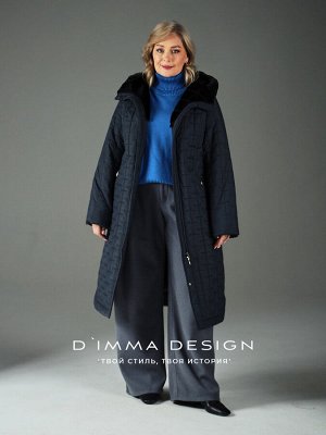 Пальто. Цвет: Серо-синий