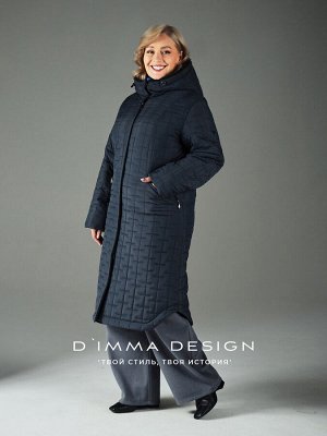 Пальто. Цвет: Серо-синий