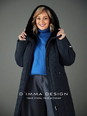 Пальто. Цвет: Серо-синий