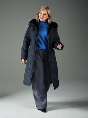 Пальто. Цвет: Серо-синий