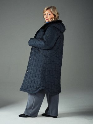 Пальто. Цвет: Серо-синий