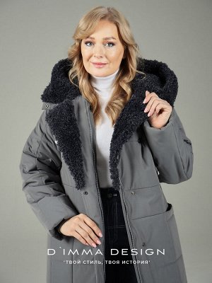 Пальто. Цвет: Серый