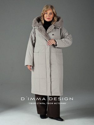 Пальто. Цвет: Серо-бежевый