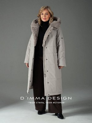 Пальто. Цвет: Серо-бежевый