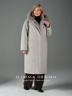 Пальто. Цвет: Серо-бежевый