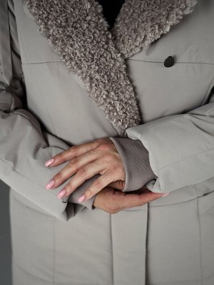 Пальто. Цвет: Серо-бежевый