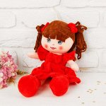 Мягкая кукла «Девочка», хвостики, бантик на платье, цвета МИКС