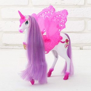 Лошадь для кукол «Единорожка» с куклой