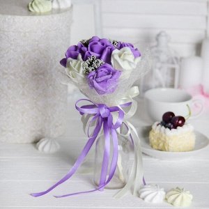Букет «От всего сердца», 7 цветов, цвет молочно-фиолетовый