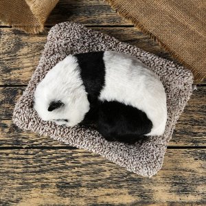 Пушистик искусственный мех "Панда спит на подушке" 10х21,5х17 см