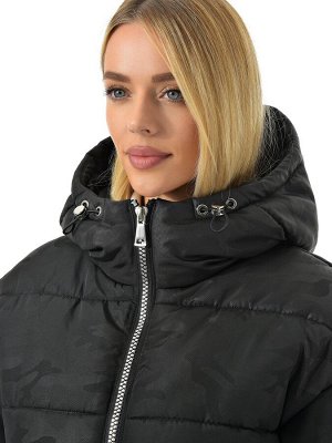 Куртка зимняя Камуфляж черный.