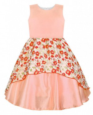 Нарядное персиковое платье для девочки Цвет: оранжевый