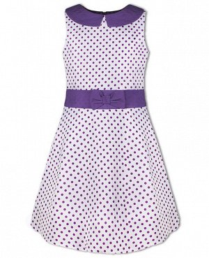 Нарядное платье в горошек для девочки Цвет: фиолет