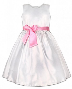 Белое нарядное платье для девочки Цвет: белый+роз.