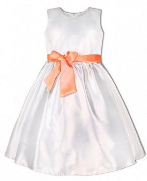 Белое нарядное платье для девочки Цвет: белый+оранж.