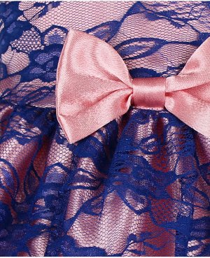 Нарядное платье для девочки с гипюром Цвет: темно-розовый