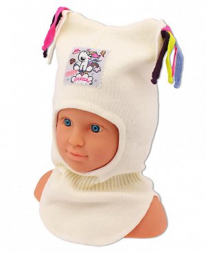 Шапка-шлем для девочки Цвет: молочный